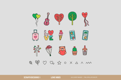 Love Vibes clipart, Valentines clip art. Stickers Product Image 5