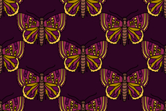 Botanical butterflies seamless pattern vector illustration Product Image 1