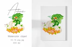 Watercolor clipart autumn.Pumpkin sublimation. PNG JPG Product Image 3