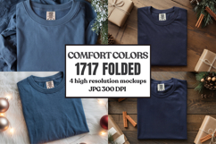 Comfort Colors 1717 Christmas Folded T-Shirt Mockup Product Image 1
