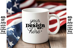 4th of July white 11oz blank coffee mug mockup Product Image 1
