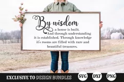 By Wisdom a House Is Made SVG, Farmhouse Sign SVG Product Image 1