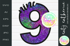9 Nine Years Old Birthday SVG Cut File Product Image 1