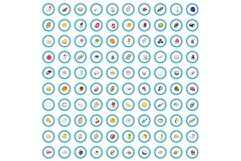 100 vitamine icons set, isometric 3d style Product Image 1