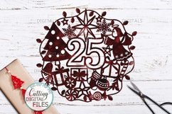 25 December Christmas Ornament round sign svg laser cut Product Image 3