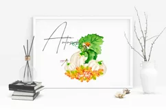 Watercolor clipart autumn.Pumpkin sublimation. PNG JPG Product Image 2