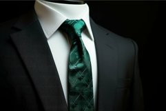 Versatile Tie green black. Generate ai Product Image 1