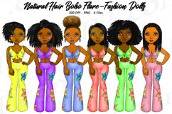 Summer Boho Girls Clipart, Black Girls, Natural Hair, Fashio Product Image 1