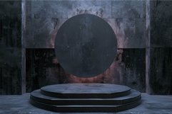 Futuristic circular platform in dark interior Product Image 1