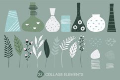 Abstract botany collage clip art. Seamless floral pattern. Product Image 2