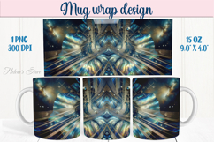 Abstract cosmic sky mug wrap 15 oz sublimation designs png Product Image 1