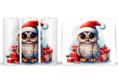 Christmas Owl Tumbler Wrap. Cute Owl Tumbler Sublimation Product Image 2