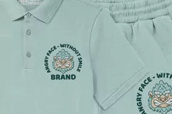 embroidery Cotton Polo Shirt and Shorts psd mockup template Product Image 7