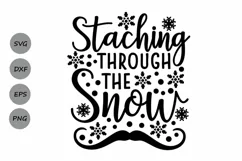 Staching Through The Snow Svg, Christmas Svg, Snowflakes Svg Product Image 1