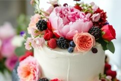Fresh floral berry cake elegance Product Image 1