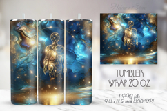 Cosmic night sky tumbler 20oz wrap sublimation design png Product Image 1