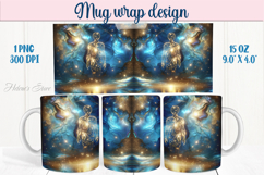Abstract cosmic sky mug wrap 15 oz sublimation designs png Product Image 1