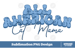 American Cat Mama Papa 4th of July USA Paw DTF PNG Bundle Product Image 2