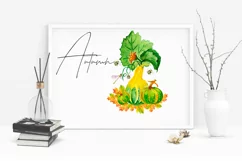 Watercolor clipart autumn.Pumpkin sublimation. PNG JPG Product Image 3