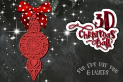 3D Christmas ball svg Papercut Mandala Winter New year toy Product Image 1