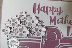 Pop up Floral car Birthday Mothers Day card svg dxf cut out Product Image 3