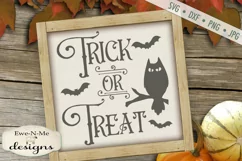 Trick or Treat - Halloween - Owl Bats - SVG DXF Files Product Image 1