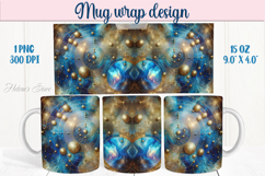 Abstract cosmic sky mug wrap 15 oz sublimation designs png Product Image 1