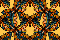 Botanical butterflies seamless pattern vector illustration Product Image 1