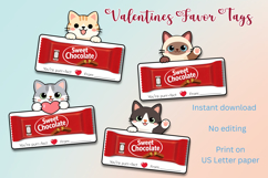 8 Valentine's Cat Favor Tags Product Image 2