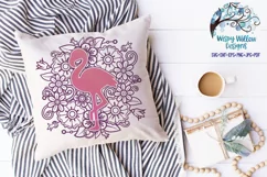 Floral Flamingo Mandala SVG | Summer Animal with Flowers Product Image 2