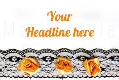 Feminine Styled Desktop Mockup, Black Orange Stock Photo 65 Product Image 1