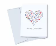 Quarantine Valentine heart clipart. Stop covid, stay home Product Image 4