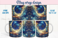 Abstract cosmic sky mug wrap 15 oz sublimation designs png Product Image 1