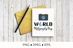 World Photography Day Sublimation Design, PNG, Vector Product Image 3
