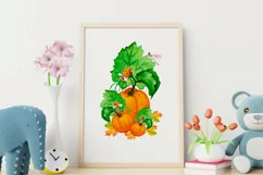 Watercolor clipart autumn.Pumpkin sublimation. PNG JPG Product Image 2
