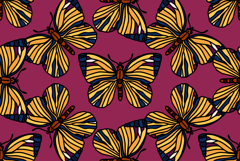 Botanical butterflies seamless pattern vector illustration Product Image 1