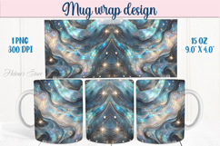 Abstract cosmic sky mug wrap 15 oz sublimation designs png Product Image 1