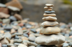 Stacked Stones On A Beach Background Product Image 1