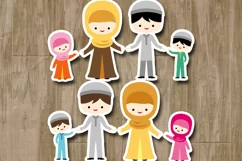 Muslim Family Islam Ramadhan graphics hijab woman, man Product Image 2