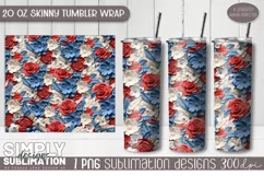 3D Seamless Sublimation Skinny Tumbler Wrap| 20oz | Png Product Image 1
