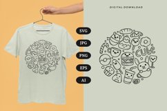 Cute Food Doodle T-shirt | SVG Product Image 1