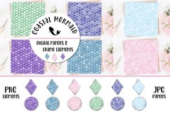 Mermaid Patters in Digital Papers and Frame Elements Product Image 1