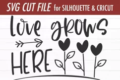 Love Grows Here SVG | Romantic Valentine Sign Product Image 2