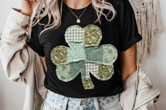 Patchwork Shamrock png | St Patricks Day Clover Product Image 7