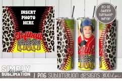 Photo Frame Softball Mom 20 oz Tumbler Wrap | Png Product Image 1