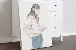Art Print | Wall art Woman standing and reading a book Product Image 3