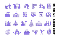 Colored Elections Icons Product Image 1