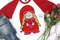 Valentine's Day - Girl Gnome - Farmhouse Cutting File SVG Product Image 1