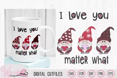 Valentines gnomes, i love you gnome matter what quote, Product Image 1
