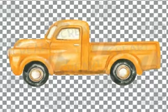 Watercolor colorful truck clip art. Printable pickup cars Product Image 9